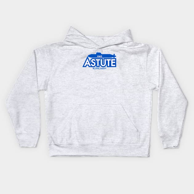 HMS Astute Royal Navy Kids Hoodie by Firemission45